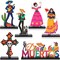 6 Pack Day of The Dead Decorations Wood Centerpiece Table Decorations Sugar Skull Calacas Dia De Los Muertos Decorations